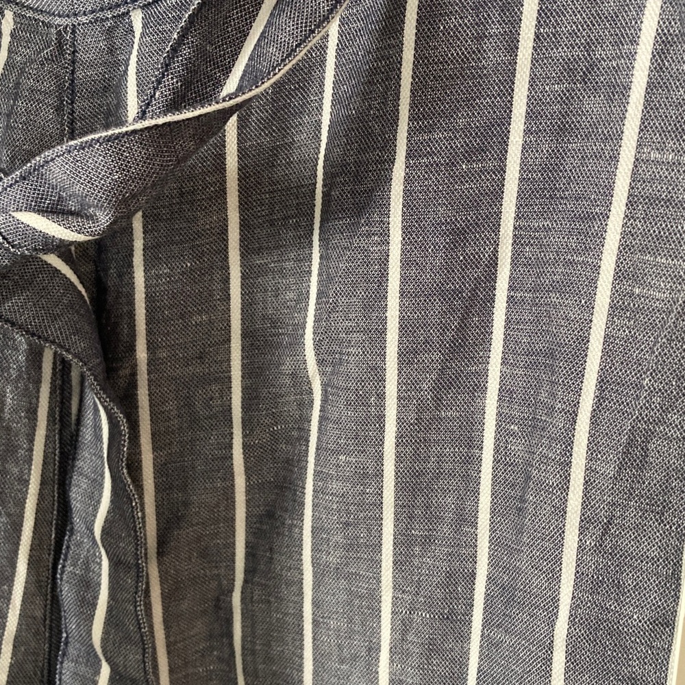 Joie Charcoal & White Striped Wide Leg Trousers - Picture 4 of 8